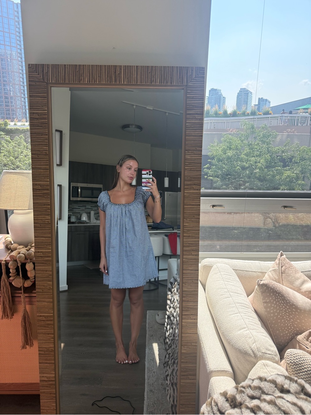 Rumored Blue Smocked Square-Neck Mini Dress - Picture 2 of 3